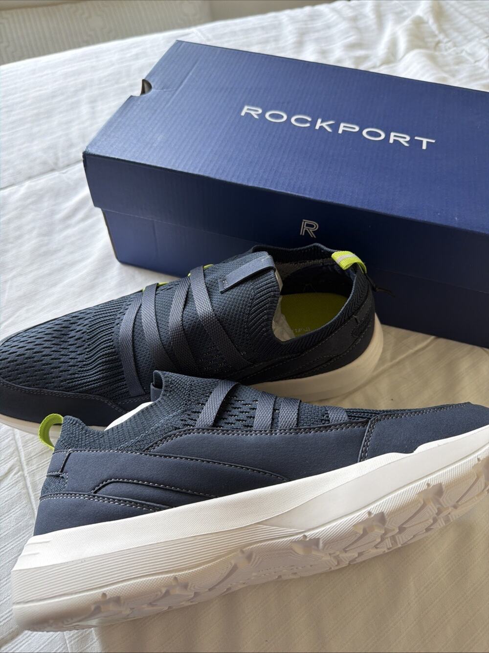 Rockport Men’s Truflex Pull Up Walking Shoe Navy Sz 9 Evolution With Mudguard